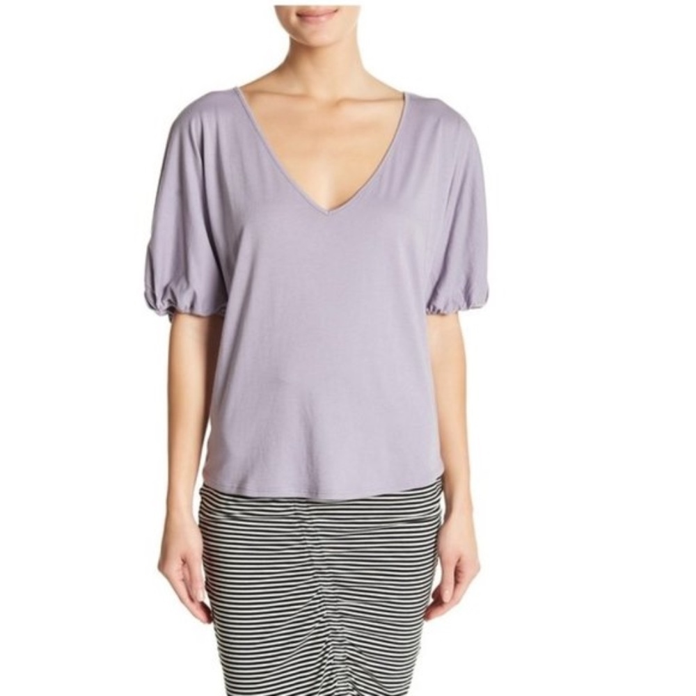 14th & Union Pleated Sleeve V-Neck Tee